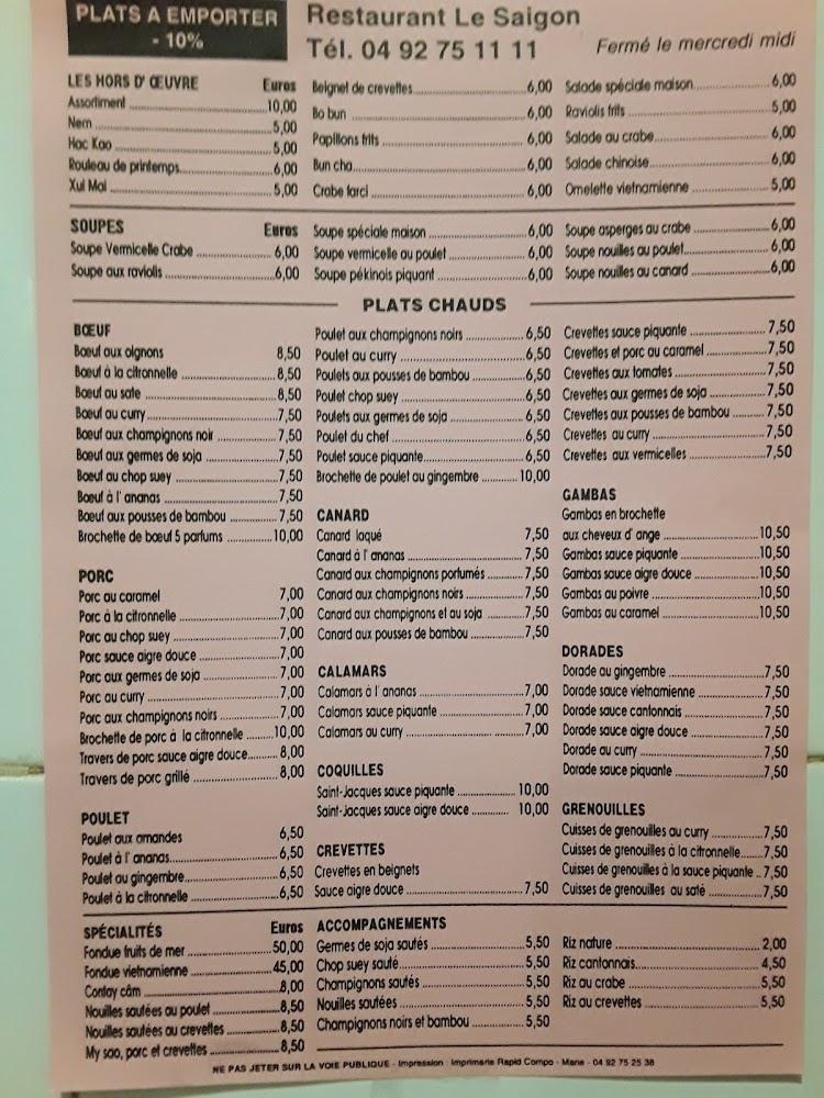 Le Saigon - Menu Image 3
